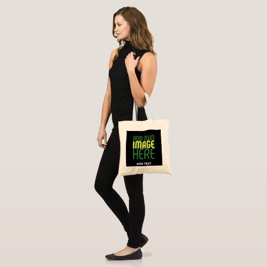 TOTE BAG MODÈLE DE TEXTE D'IMAGE NOIRE SIMPLE ET MODERNE (Devant (modèle))