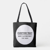 Tote Bag Modèle de texte personnalisable simple gras (Dos)