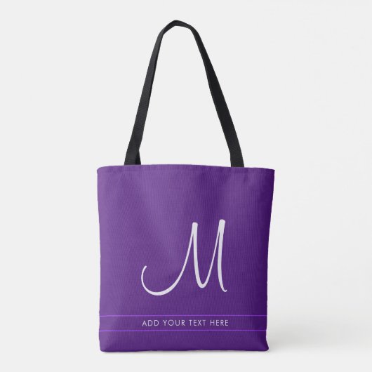 Tote Bag Modèle de typographie de monogramme initial Royal (Dos)