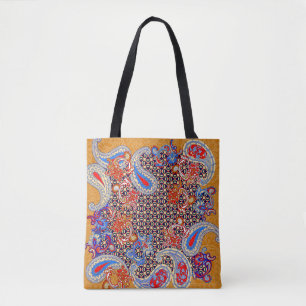 Tote Bag Modèle d'écharpe multicolore Paisley