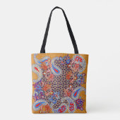 Tote Bag Modèle d'écharpe multicolore Paisley (Dos)