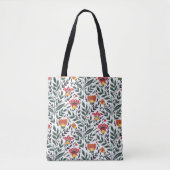 Tote Bag Modèle floral art populaire (Devant)