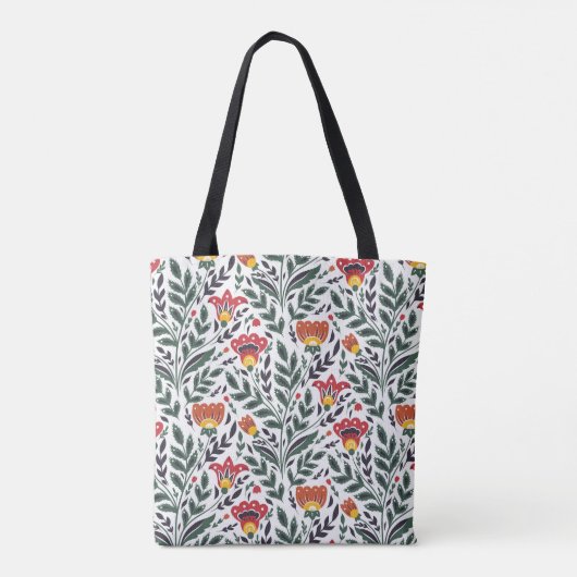 Tote Bag Modèle floral art populaire (Dos)