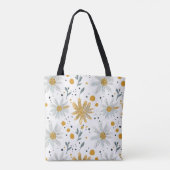 Tote Bag Modèle floral blanc et jaune (Dos)