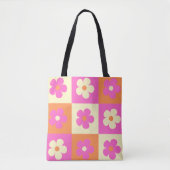 Tote Bag Modèle floral BOHO coloré rétro (Devant)