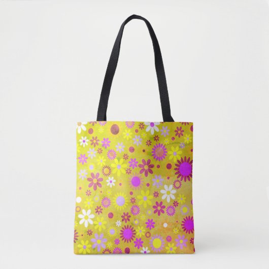 Tote Bag Modèle floral brillant (Devant)