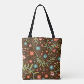 Tote Bag Modèle Floral Brown moderne Inspirivity fourre-tou (Dos)