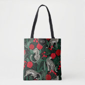 Tote Bag Modèle floral de la jungle léopard exotique avec M (Devant)