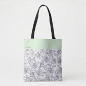 Tote Bag Modèle floral de nom personnalisé (Devant)