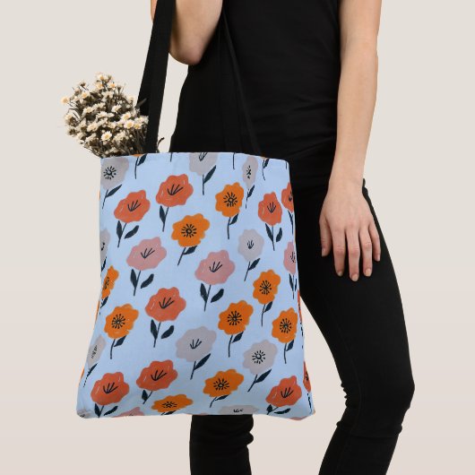 Tote Bag Modèle floral dynamique (De près)