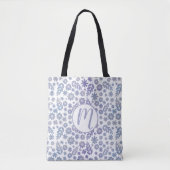 Tote Bag Modèle floral gris et lavande (Devant)