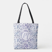 Tote Bag Modèle floral gris et lavande (Dos)