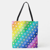 Tote Bag Modèle floral Hexagon géométrique arc-en-ciel vibr (Devant)