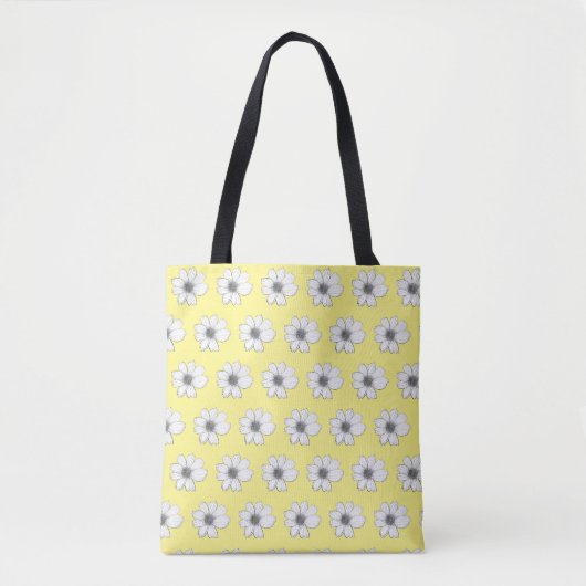 Tote Bag Modèle floral jaune (Devant)