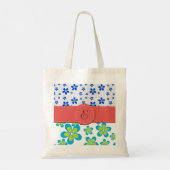 Tote Bag Modèle Floral, Motif De Fleurs, Monogramme (Dos)