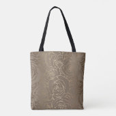 Tote Bag Modèle floral neutre élégant avec monogramme (Dos)