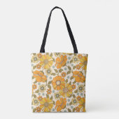Tote Bag Modèle Floral Orange vintage (Dos)