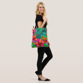 Tote Bag Modèle floral Paradis tropical (Sur le modèle)
