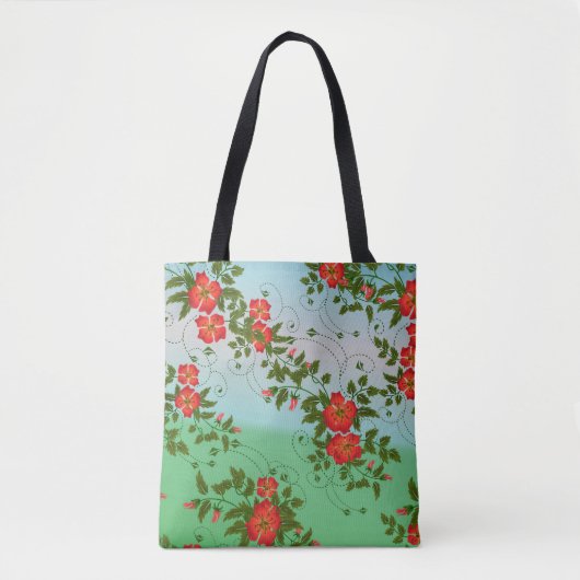 Tote Bag Modèle floral personnalisé (Devant)