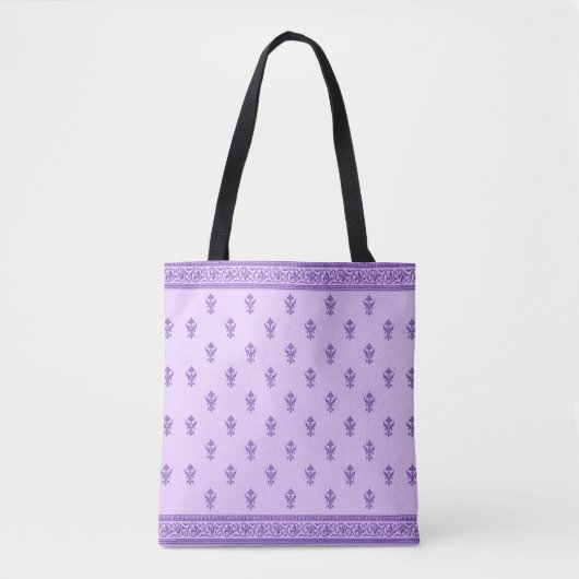 Tote Bag Modèle Floral pourpre (Devant)