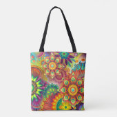 Tote Bag Modèle floral psychédélique (Dos)