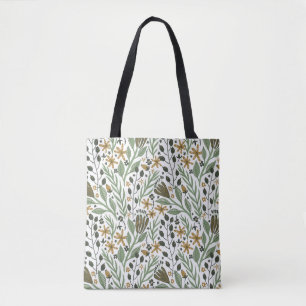 Tote Bag Modèle floral rêve vert