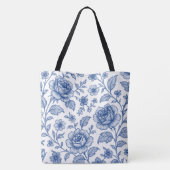 Tote Bag Modèle Floral Royal Bleu Rose (Dos)