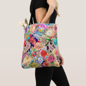 Tote Bag Modèle floral tropical (De près)