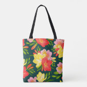 Tote Bag Modèle floral tropical vibre (Dos)