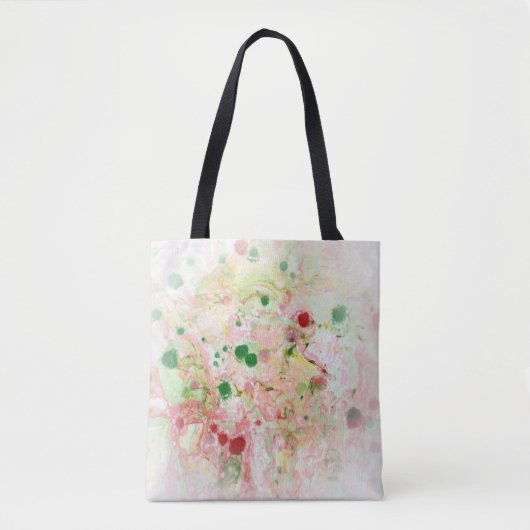 Tote Bag Modèle moderne Abstrait rose rouge jaune vert (Devant)