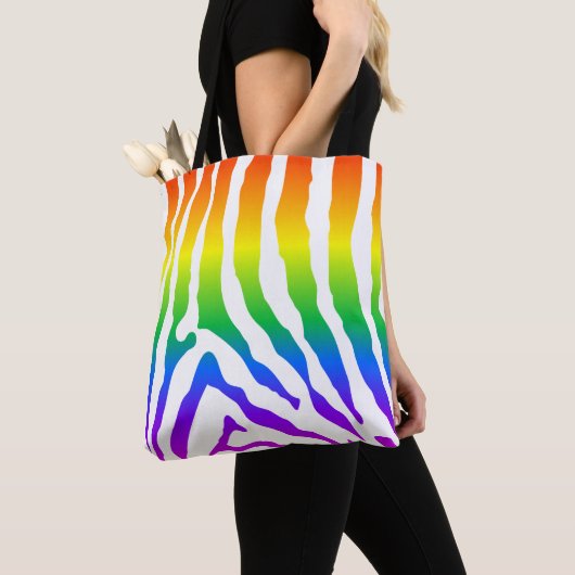 Tote Bag Modèle Rainbow Zebra (De près)
