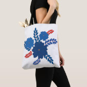 Tote Bag Modèle vectoriel simple de fleurs bleues (De près)