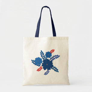 Tote Bag Modèle vectoriel simple de fleurs bleues