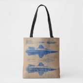 Tote Bag Modèle vintage de fusée (Devant)