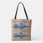 Tote Bag Modèle vintage de fusée (Dos)