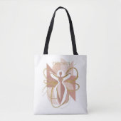 Tote Bag Modern Abstract Empower Feminine Gold & Blush Art (Devant)