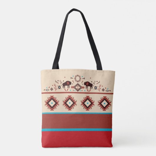 Tote Bag Modern American Native Influenced Pattern Monogram (Dos)