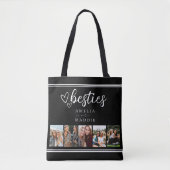 Tote Bag Modern Besties Photo Collage Black and White (Devant)