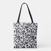Tote Bag Modern Black and White Cute Panda Bear Pattern (Dos)
