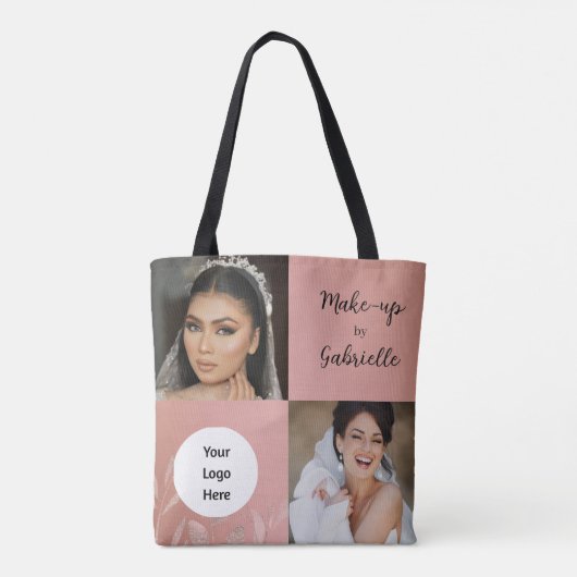 Tote Bag Modern Botanical Dusty Rose Boho Photo Script Logo (Dos)