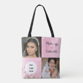 Tote Bag Modern Botanical Soft Pink Boho Photo Script Logo (Dos)