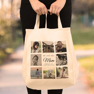 Tote Bag Modern Chic Fête des Mères Maman Famille Photo Col
