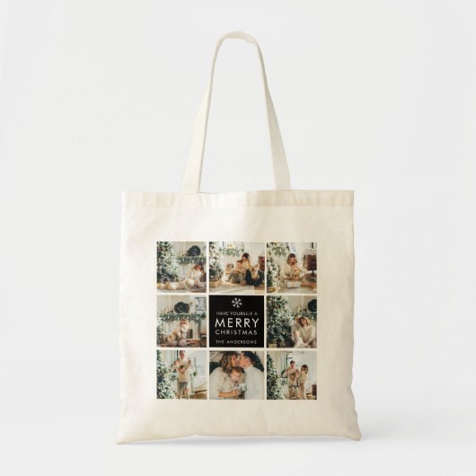 Tote Bag Modern Collage “Merry Christmas” Multi Photo (Devant)