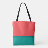 Tote Bag Modern Coral and Aquamarine Monogram (Dos)