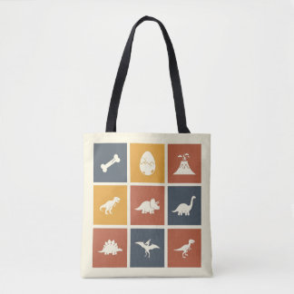 Tote Bag Modern Dinosaur Icon Grid