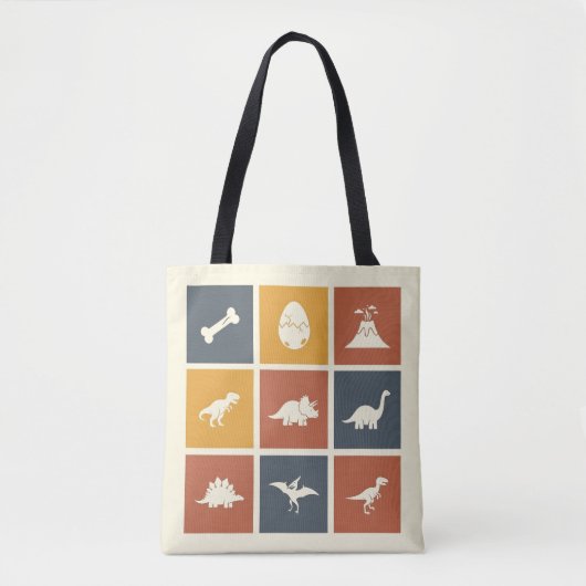 Tote Bag Modern Dinosaur Icon Grid (Devant)