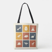 Tote Bag Modern Dinosaur Icon Grid (Dos)
