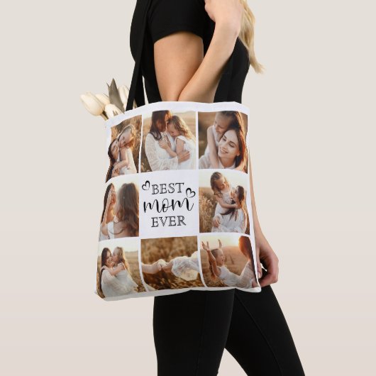 Tote Bag Modern Elegant Custom Family Photo Gift for Mom (De près)