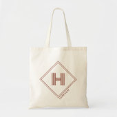 Tote Bag | Modern Geometric Monogram Initial (Voorkant)
