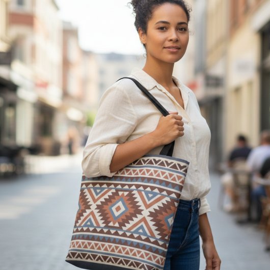 Tote Bag Modern Geometric Southwest Style 